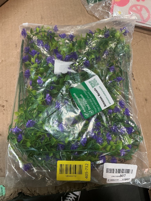 Photo 1 of ***PARTIAL SET ONLY PURPLE FLOWERS **** AXYLEX Artificial Flowers for Outdoors, 12 Bundles Fake Plants (Mixed)