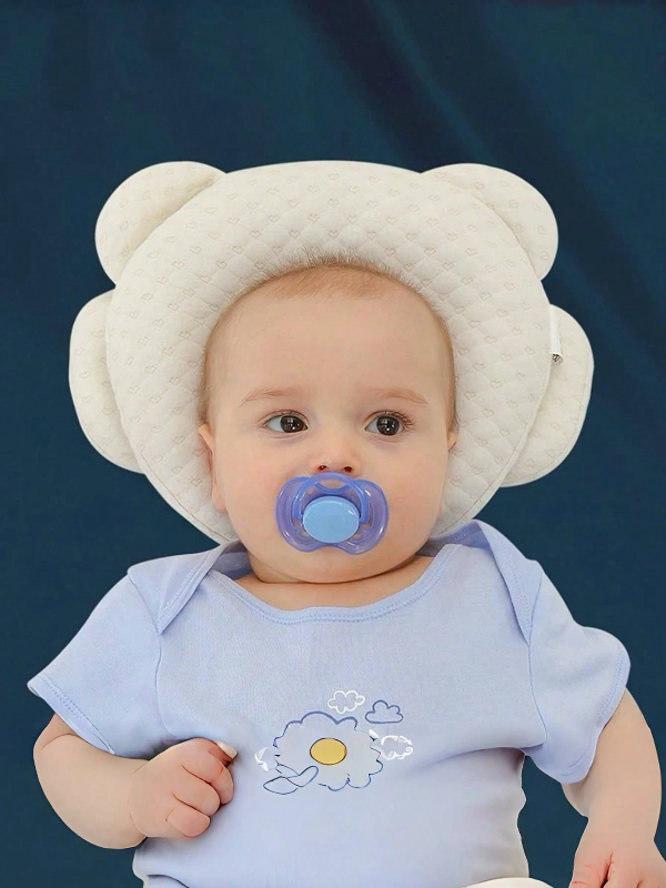 Photo 1 of 1Pc Newborn Sleep Shaping Pillow, Adjustable Baby Headrest, Printed Fabric Baby Comfort Pillow