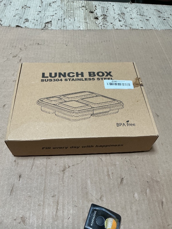 Photo 1 of ***MISSING LIDS**** BABHAMNESS Stainless Steel Kids Bento Lunch Box, 4-Compartments with Silicone Container, Dishwasher-Safe, Child-Friendly Design for School and Travel,BPA-Free(Blue)