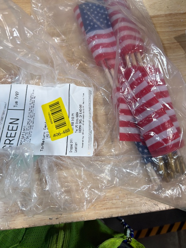 Photo 1 of 12 Pack Small American Flags on Stick Small US Flags/Mini American Flags for Outside 4x6 Inch American Hand Held Stick Flags with Kid-Safe Spear Top, Patriotic Veterans Day Decorations, 4th of July Decorations