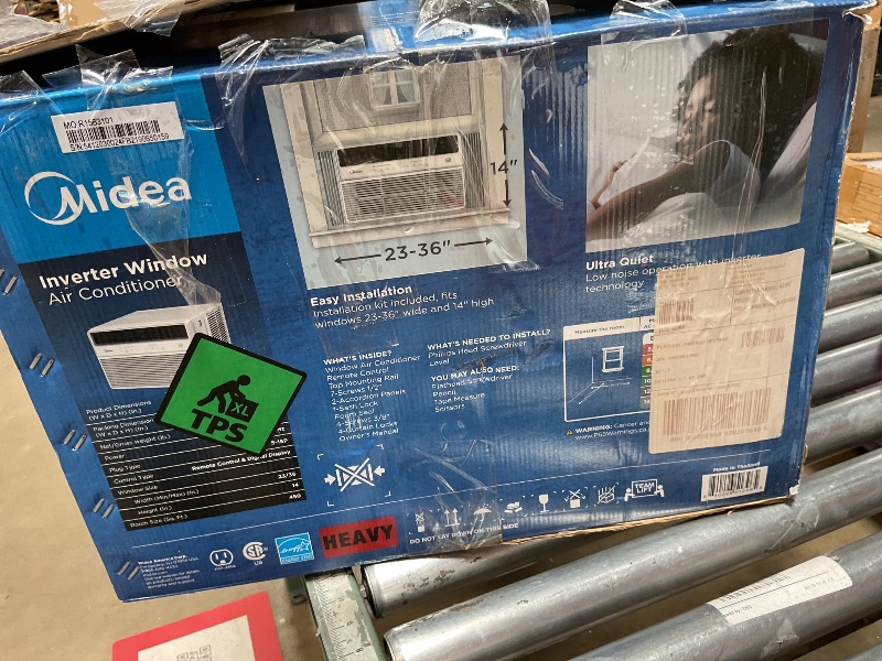 Photo 1 of ***NON FUNCTIONAL***PARTS ONLY***Midea 10,000 BTU Smart Inverter Window Air Conditioner with APP, Alexa Control, 115V AC Unit Cools up to 450 Sq. Ft, Quiet Operation, Energy Saving, Remote & Easy Installation Kit, White
