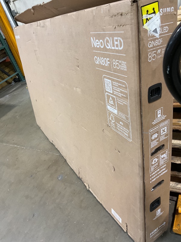Photo 1 of ** major damage to screen. Selling for parts**Samsung 85-Inch Class Neo QLED 4K QN80F Series, Vision AI, Mini LED Smart TV (2025 Model, 85QN80F) Neo Quantum HDR, Object Tracking Sound Lite w/Dolby Atmos, NQ4 AI Gen2 Processor, Alexa Built-in