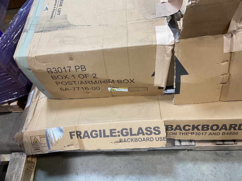 Photo 1 of ** SELLING AS PARTIAL SET. TWO OUT OF THREE BOXES.**Goalrilla Basketball Hoops with Tempered Glass Basketball Goal Backboard, Black Anodized Frame, and In-ground Anchor System