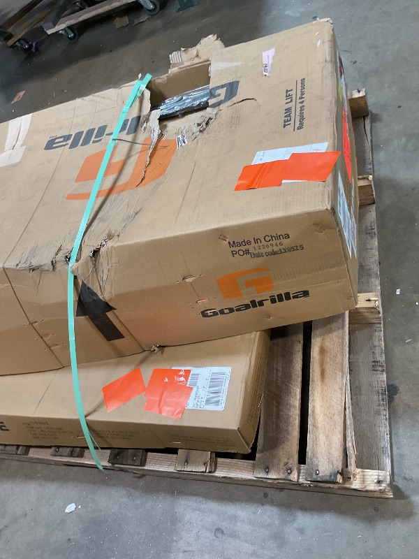Photo 1 of ** SELLING AS PARTIAL SET. TWO OUT OF THREE BOXES.**Goalrilla Basketball Hoops with Tempered Glass Basketball Goal Backboard, Black Anodized Frame, and In-ground Anchor System