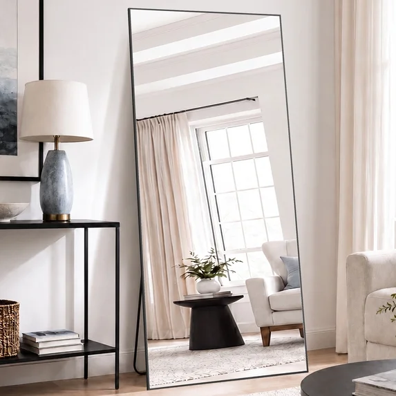 Photo 1 of ***SCRATCH ON MIRROR*** 76 x 34 black square mirror