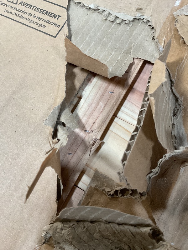 Photo 1 of ** SELLING FOR PARTS AS PARTIAL SET. SIX OUT OF EIGHT BOXES. MINOR SCRAPE DAMAGE . MISSING BOX 7, AND BOX 8, WHICH IS A HEATER. WILL NEED A TRUCK FOR PICK UP. WILL BE ON A PALLET.** Backyard Discovery Lennon 4-6 Person Traditional Cedar Outdoor Cube Sauna