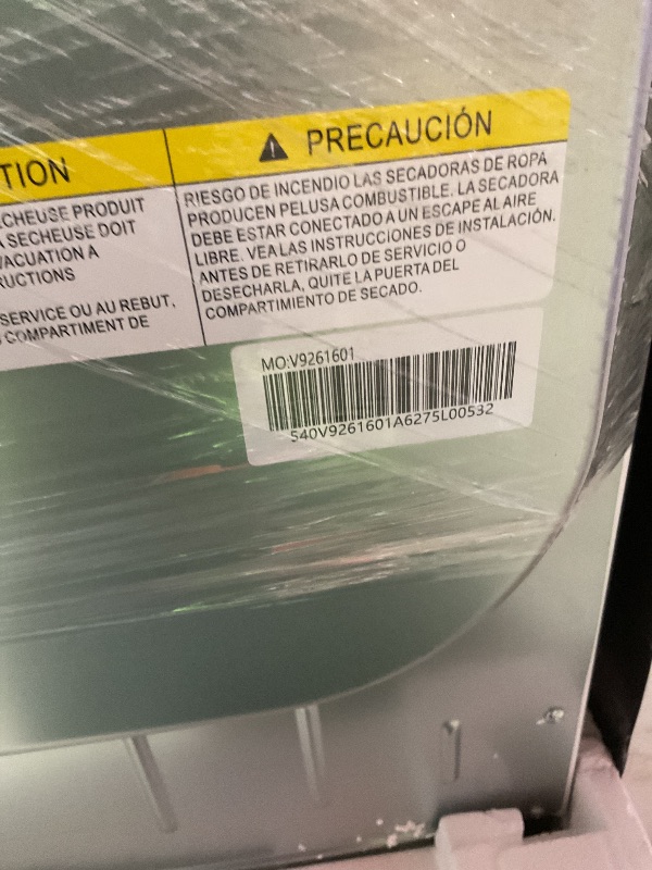 Photo 1 of ** MISSING PLUG. dent/scrape damage** Kenmore 7.0 cu. ft. Front Load Electric Dryer - with Guard to Reduce Wrinkles & Static - Smart Sensor Drying - LED - White
