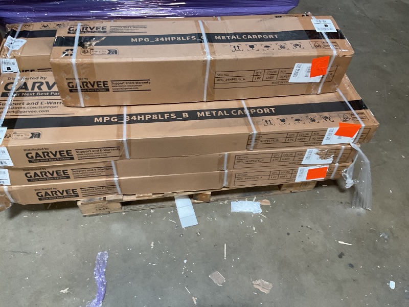 Photo 1 of ** boxes a through G. 7 boxes** 20x25FT Metal Carport Heavy-Duty Build with LED Light & Galvanized Steel Roof, Reinforced Stable Structure with Removable PE Sidewalls, Spacious Versatile Shelter for Cars, Boats, and Events