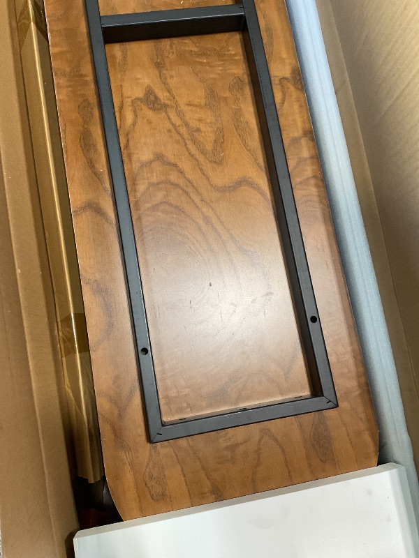 Photo 1 of **minor scratches/ holes. Missing hardware**POVISON Fully-Assembled Mid Century Modern TV Stand for 75+ inch TV, Sliding Door Entertainment Center with Storage, Wood TV Console, Media Console for Living Room Bedroom(Walnut, 94.49")