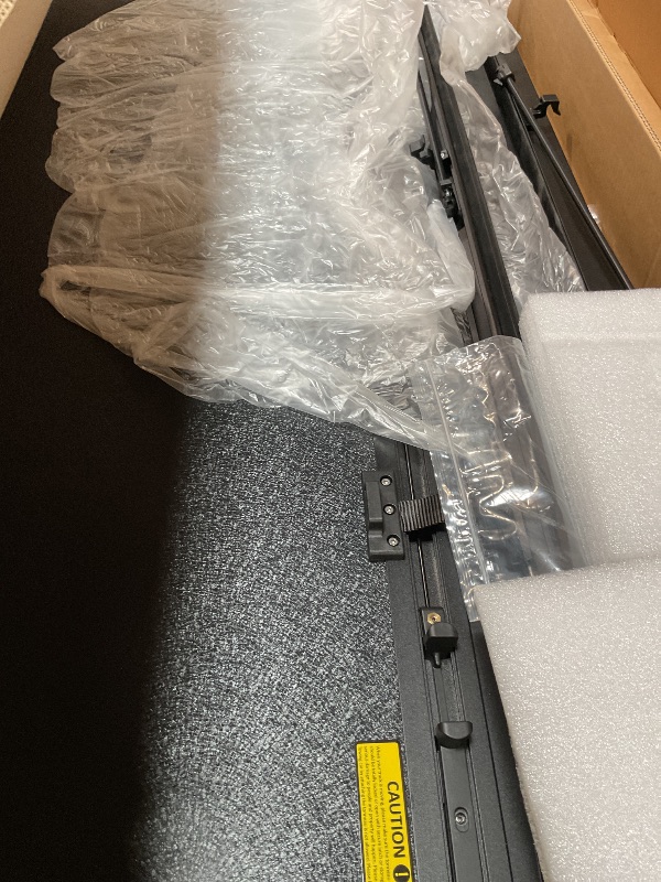 Photo 1 of ** missing seal strip **Rough Country Hard Tri-Fold Truck Bed Tonneau Cover for Ford F-150 (2021-26), Lightning (2022-26) - Aluminum Flip-Up Folding Bed Cover, Fits 5'7" (66.7") Bed