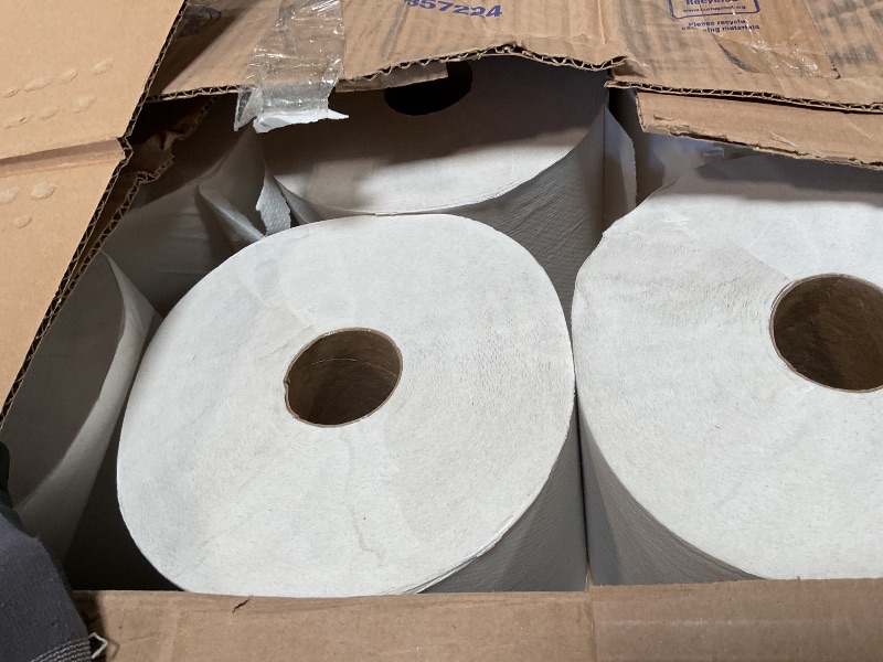 View 2 of ** dirt from transport** Tork Universal Hand Towel Roll White, Compatible with H21 Dispensers, 100% Recycled Fiber 6 Rolls x 800 Ft (RB8002)