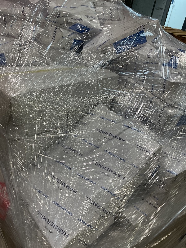 Photo 1 of ** WILL NEED A TRUCK FOR PICK UP. BENDING/FOLDING DAMAGE, A COUPLE CASES CAME LOOSE.**Hammermill A4 Paper, 20 lb Copy Paper (210mm x 297mm - 92 Bright, Made in the USA) - 1 Pallet, 40 Cases (200,000 Sheets)