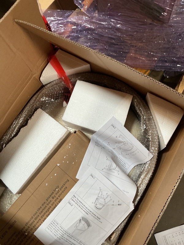 Photo 1 of ***6 BOXES MISSING 1 BOX***Christopher Knight Home 7 Piece Dining Table Set for 4-6, 88" Oval Dining Room Table Set with 6 Upholstered Rattan Back Chairs, Modern Farmhouse Kitchen Table and Chairs Set for Dining Room, Walnut