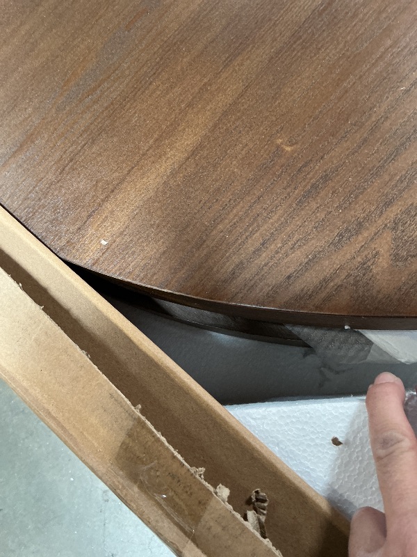 Photo 1 of ***6 BOXES MISSING 1 BOX***Christopher Knight Home 7 Piece Dining Table Set for 4-6, 88" Oval Dining Room Table Set with 6 Upholstered Rattan Back Chairs, Modern Farmhouse Kitchen Table and Chairs Set for Dining Room, Walnut