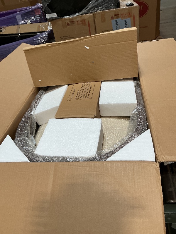 Photo 1 of ***6 BOXES MISSING 1 BOX***Christopher Knight Home 7 Piece Dining Table Set for 4-6, 88" Oval Dining Room Table Set with 6 Upholstered Rattan Back Chairs, Modern Farmhouse Kitchen Table and Chairs Set for Dining Room, Walnut