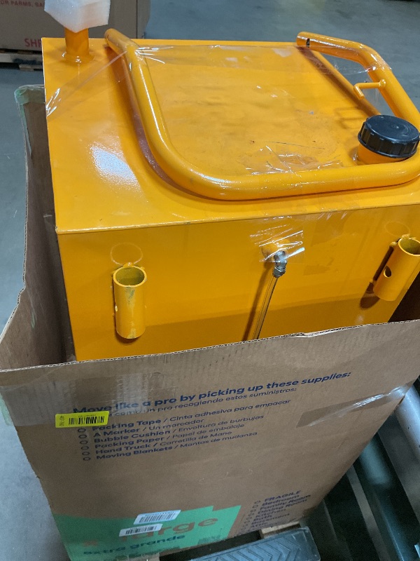 Photo 1 of ** selling a partial set. Threads are rusted/dented.**Garvee 50 gal Fuel Caddy with Manual Pump – Heavy Duty Gasoline & Diesel Transfer Tank On 4 Wheels, Spill-Proof Portable Fuel Container for Boat, Truck, Lawn Mower, ATV, Garage & Farm – Yellow