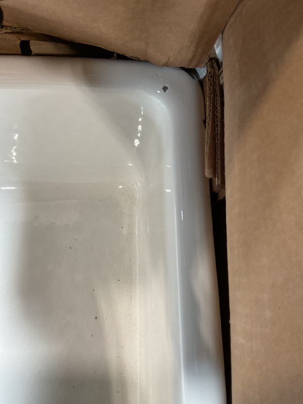 Photo 1 of ** major corner damage **KOHLER Iron/Tones® 33" Top-/Undermount Kitchen Sink, Single Bowl Kitchen Sinks, K-5707-0, White