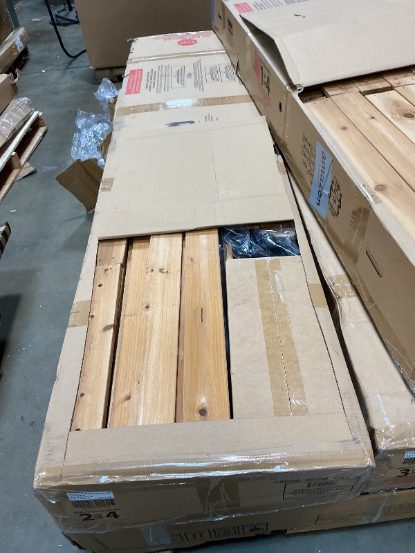 Photo 1 of *** SLIDE TAKEN OUT OF BOX 4, BUT BOX 4 missing ***Backyard Discovery Sterling Point Cedar Wood Swing Set with Wave Slide, Raised Clubhouse, Wooden Bridge, Rock Wall, Belt Swings, Web Swing, Trapeze, Balcony, Climbing Wall, Ladder, Outdoor Playset