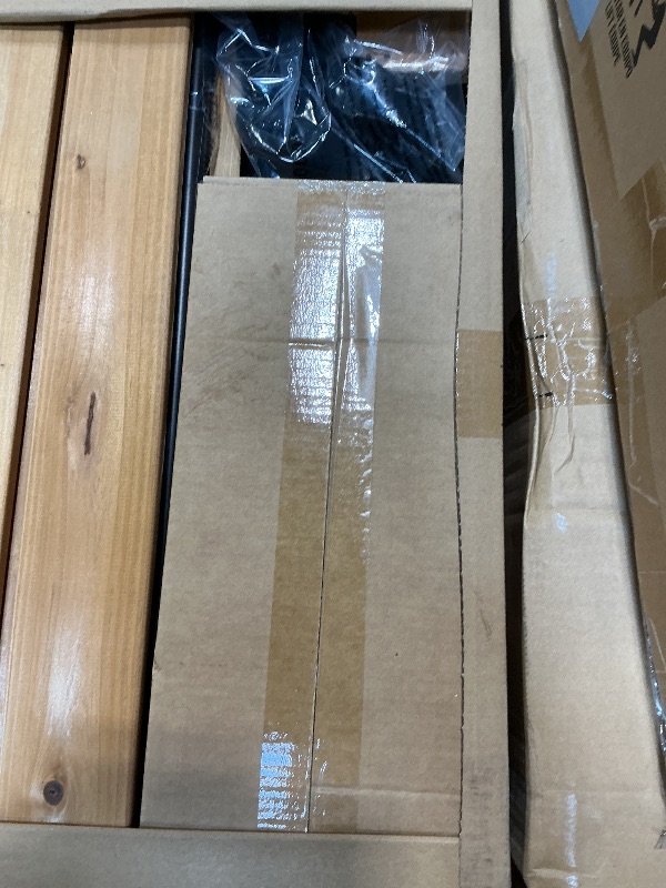 Photo 1 of *** SLIDE TAKEN OUT OF BOX 4, BUT BOX 4 missing ***Backyard Discovery Sterling Point Cedar Wood Swing Set with Wave Slide, Raised Clubhouse, Wooden Bridge, Rock Wall, Belt Swings, Web Swing, Trapeze, Balcony, Climbing Wall, Ladder, Outdoor Playset