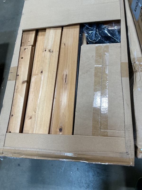 Photo 1 of *** SLIDE TAKEN OUT OF BOX 4, BUT BOX 4 missing ***Backyard Discovery Sterling Point Cedar Wood Swing Set with Wave Slide, Raised Clubhouse, Wooden Bridge, Rock Wall, Belt Swings, Web Swing, Trapeze, Balcony, Climbing Wall, Ladder, Outdoor Playset
