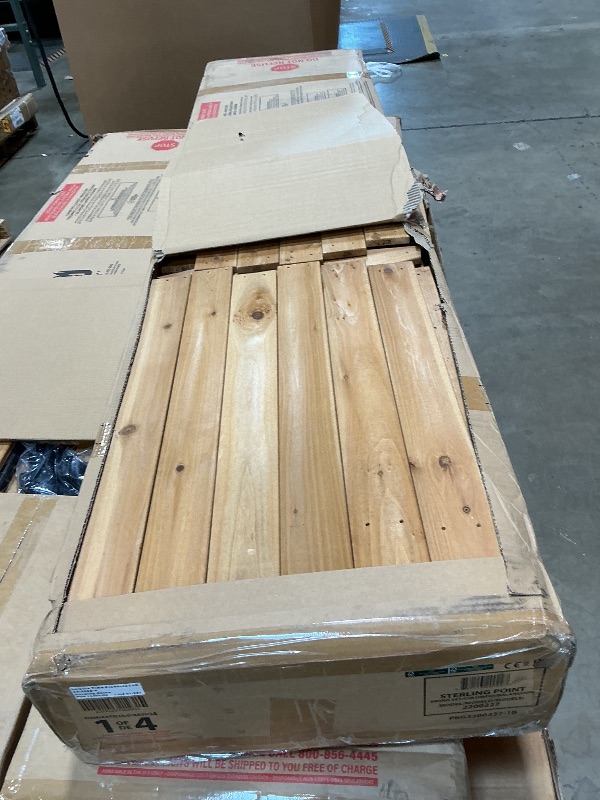 Photo 1 of *** SLIDE TAKEN OUT OF BOX 4, BUT BOX 4 missing ***Backyard Discovery Sterling Point Cedar Wood Swing Set with Wave Slide, Raised Clubhouse, Wooden Bridge, Rock Wall, Belt Swings, Web Swing, Trapeze, Balcony, Climbing Wall, Ladder, Outdoor Playset
