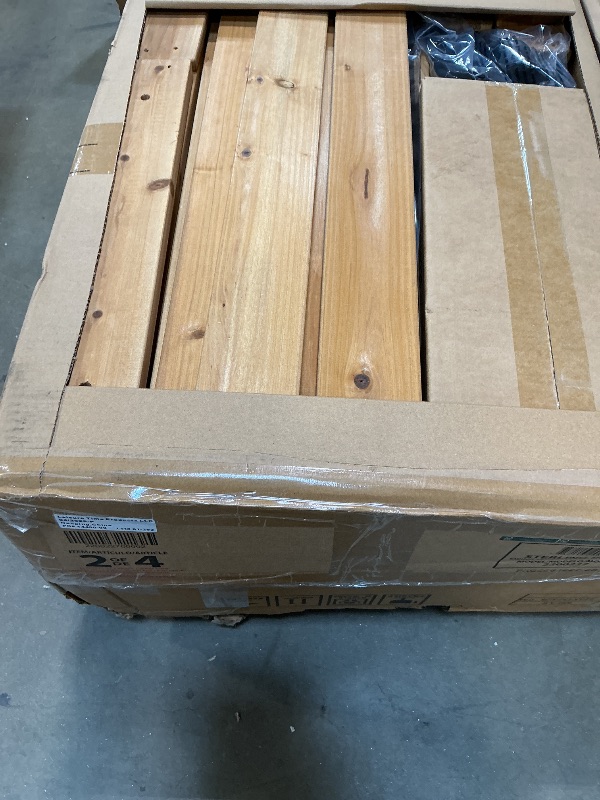 Photo 1 of *** SLIDE TAKEN OUT OF BOX 4, BUT BOX 4 missing ***Backyard Discovery Sterling Point Cedar Wood Swing Set with Wave Slide, Raised Clubhouse, Wooden Bridge, Rock Wall, Belt Swings, Web Swing, Trapeze, Balcony, Climbing Wall, Ladder, Outdoor Playset