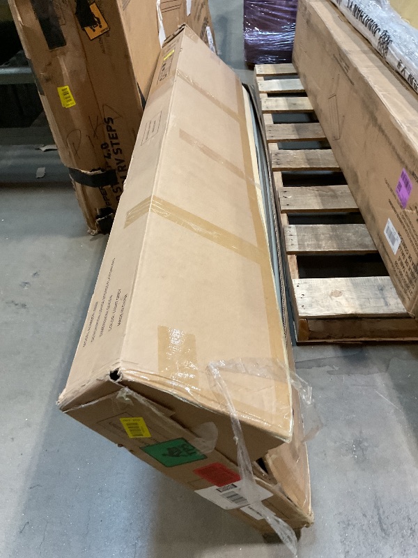 Photo 1 of ** missing hardware **HAOARA Queen Size Platform Bed Frame with Upholstered Button Tufted Headboard, Mattress Foundation with Wooden Slat Support, Noise Free, No Box Spring Needed, Easy Assembly, Light Grey
