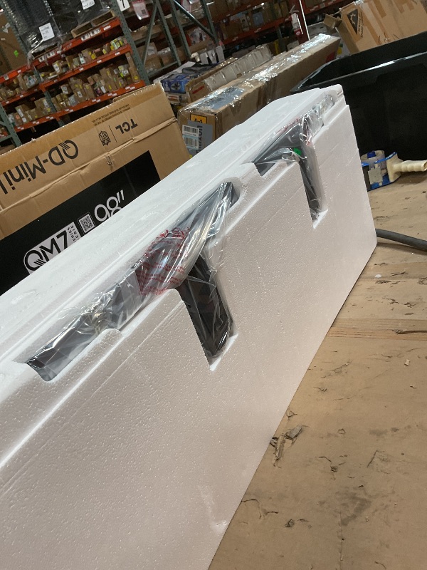 Photo 1 of **NO POWER CORD UNABLE TO TEST** TCL 98 Inch Class QM7K Series | Mini LED QLED 4K HDR | 98QM7K, 2025 Model | 120HZ-144HZ Anti Reflective Screen Smart Google TV Dolby Atmos Onkyo Audio | Voice Remote Alexa Gaming Streaming Television