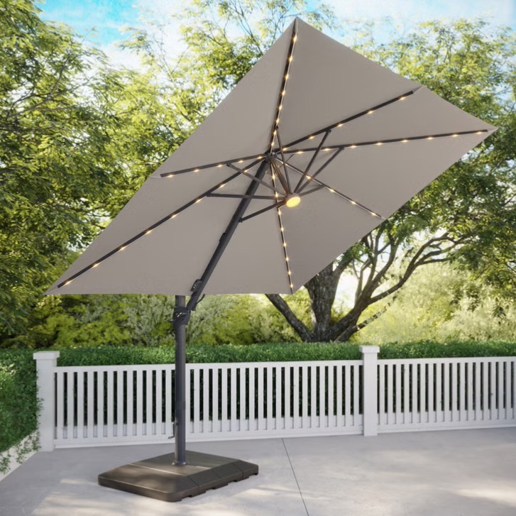 Photo 1 of **STOCK PHOTO FOR REFERENCE… NO LED ON THIS ITEM** MOJIA cantilever patio umbrella