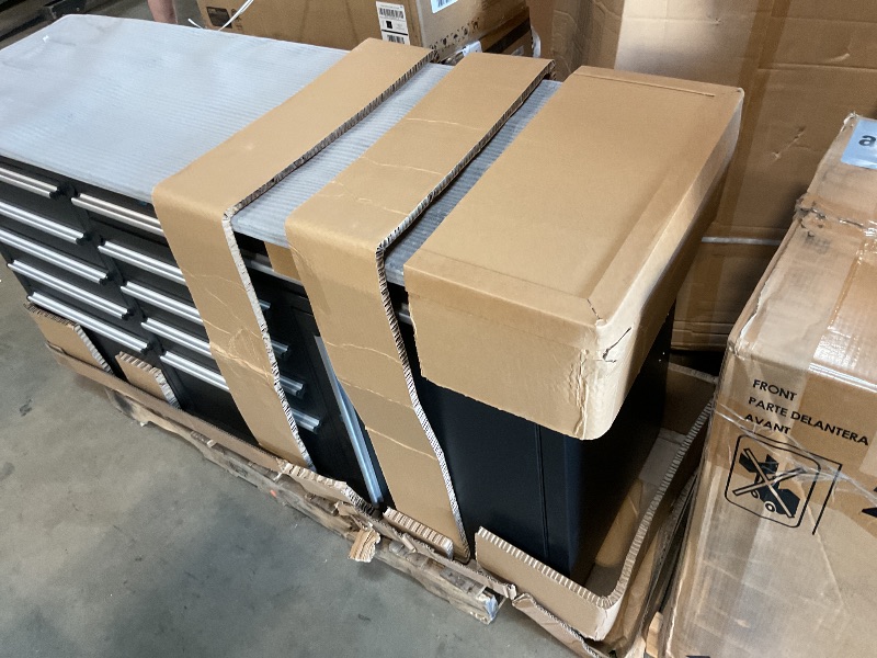 Photo 1 of ** SCRAPE DAMAGE ON THE CORNER. DENT DAMAGE ON HANDLE** MilleLoom Tool Chest, 61 Inch Tool Box Mobile 9 Drawers Storage Rolling Cabinet with Wheels Lock Key Locking System Drawer Liners for Garage Warehouse Repair Shop, Black