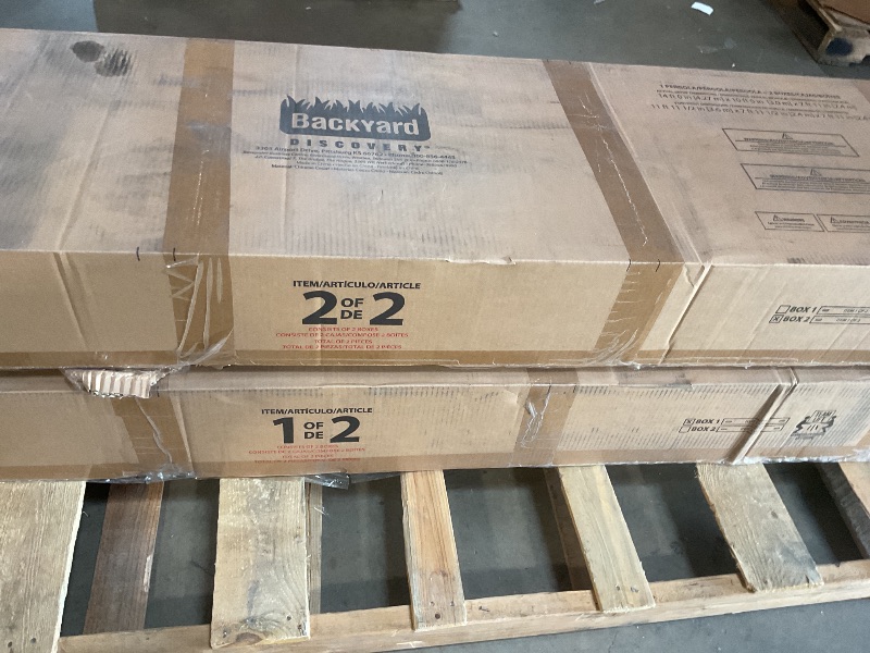 Photo 1 of ** two boxes. Scrape damage on multiple pieces.**Backyard Discovery Beaumont 14' x 10' Traditional Cedar Wood Pergola Kit with Trellis Roof, All-Season Durability, High-Wind Rating, PowerPort, Shade for Outdoor Patio, Deck, Garden, and Entertaining