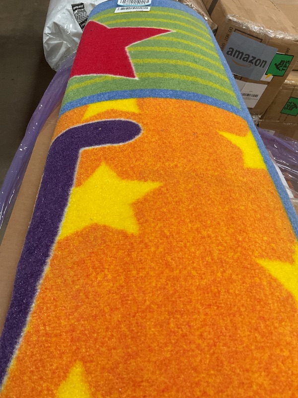 Photo 1 of ** dirt from transport **Flagship Carpets Cheerful Alphabet Educational Multicolor Rug for Home Learning Area or Playroom Mat, Kids Room, Childrens Classroom Carpet, 7'6" x 12', Rectangle