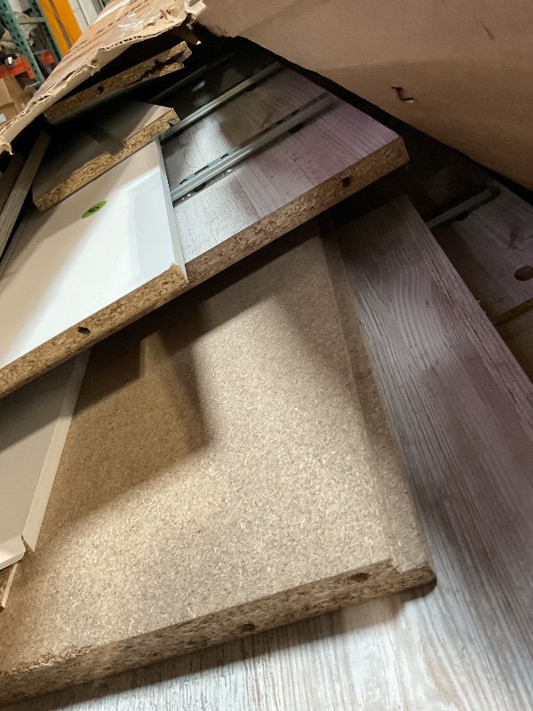 Photo 1 of ** major damage to two pieces. Selling for parts. **Signature Design by Ashley Shawburn Modern Farmhouse 6 Drawer Dresser, Two Tone White & Dark Gray