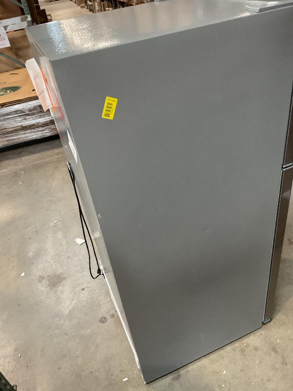 Photo 1 of ** dirt/scrapes/dented **KoolMore 30 Inch 20 Cu Ft Top Freezer Refrigerator, Stainless Steel, Freestanding Full Size Fridge Freezer for Home Kitchen or Garage