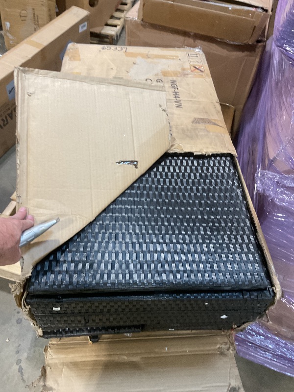 Photo 1 of **BLACK WICKER PATIO FURNITURE** unknown brand… unknown item