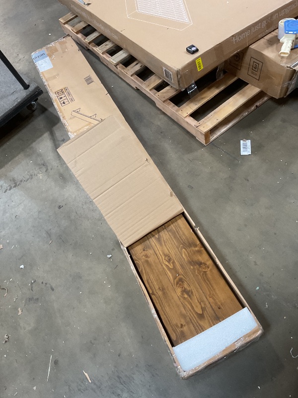 Photo 1 of **SLIGHT DAMAGE SEEN IN PHOTO**Flash Furniture Hercules Series 8' x 12' Commercial Grade Rustic Solid Pine Folding Bench, Antique Farmhouse 3 Leg Dining Bench, Seats up to 4 Adults