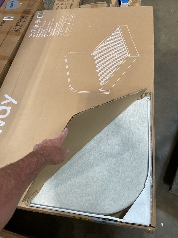 Photo 1 of **HEADBOARD ONLY**Modway Keynote Modern Queen Bed Frame with Curve Shaped Headboard in Heathered Weave Ivory, Woven Heathered Fabric Upholstery, Queen Size Platform Bed, Soft Cloud Bed Frame, No Box Spring Needed