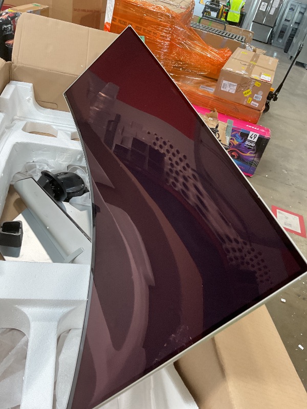Photo 1 of **SCREEN DAMAGE NO POWER CORD TO TEST** Samsung 49" Odyssey (G93SC) Series QD-OLED Curved Gaming Monitor