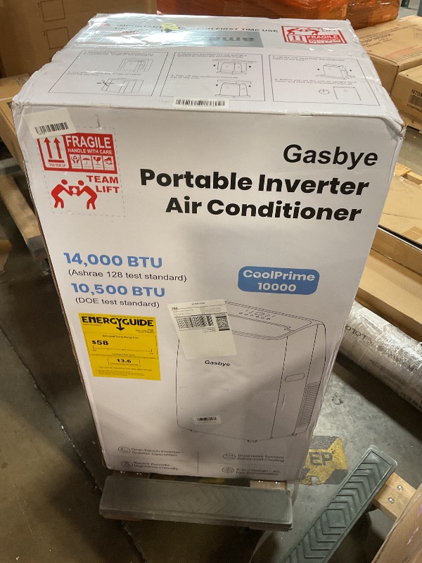 Photo 1 of ***NON FUNCTIONAL*** Gasbye Dual Hose Portable Air Conditioner, [2026 Upgraded] Full DC Inverter Compressor, Energy-Saving 13.6 CEER, Low Noise (45dB), Cools Room up to 500 Sq.Ft., Backlit Remote Control, 14,000BTU, Black