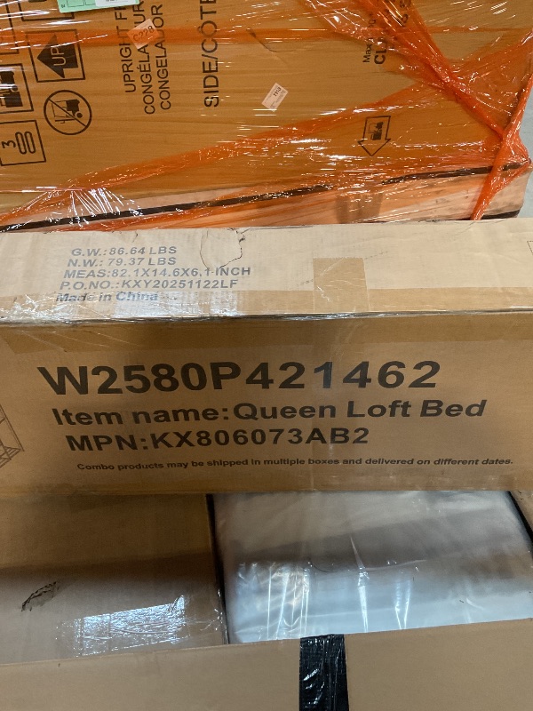 Photo 1 of **QUEEN LOFT BED** Queen Size Loft Bed Frame for Adults,Metal Lofts Bed Queen with Stairs & Storage Shelves, Heavy Duty High LoftBed with Wardrobe for Teens,Girls Boys, No Box Spring Needed, No Noise, Black