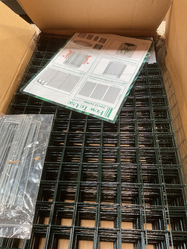 Photo 1 of 10 Packs 24"x 12" Large Wire Plant Protectors Wire Plant Cages Mesh Plant Cage Chicken Wire Cloche with Ground Stakes and Nylon Ties Protect Plants,Garden,Shrubs and Vegetables from Animals-30PCS