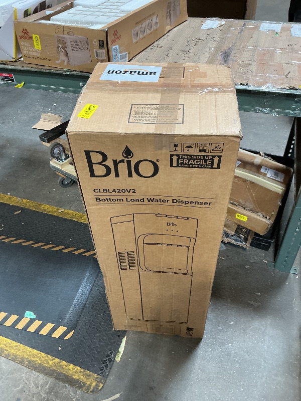 Photo 1 of ***FOR PARTS ONLY/DISPENSER MOTOR BURNT OUT**** Brio Bottom Loading Water Cooler Dispenser for 5 Gallon Bottles - 3 Temperatures with Hot, Room & Cold Spouts, Child Safety Lock, LED Display with Empty Bottle Alert, Stainless Steel