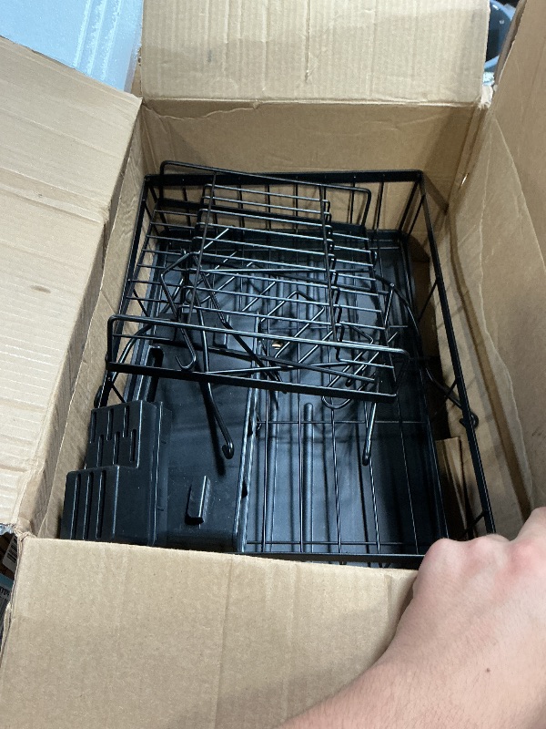 Photo 1 of ***MISSING WATER DRAINING CONNECTOR PIECE***  7 code 2-Tier Large Dish Drying Rack for Kitchen Counter, Black
