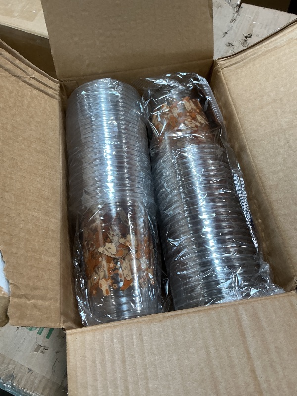Photo 1 of 100Pcs Western Cowboy Party Plastic Cups 16.9oz Brown Cowboy Disposable Cup