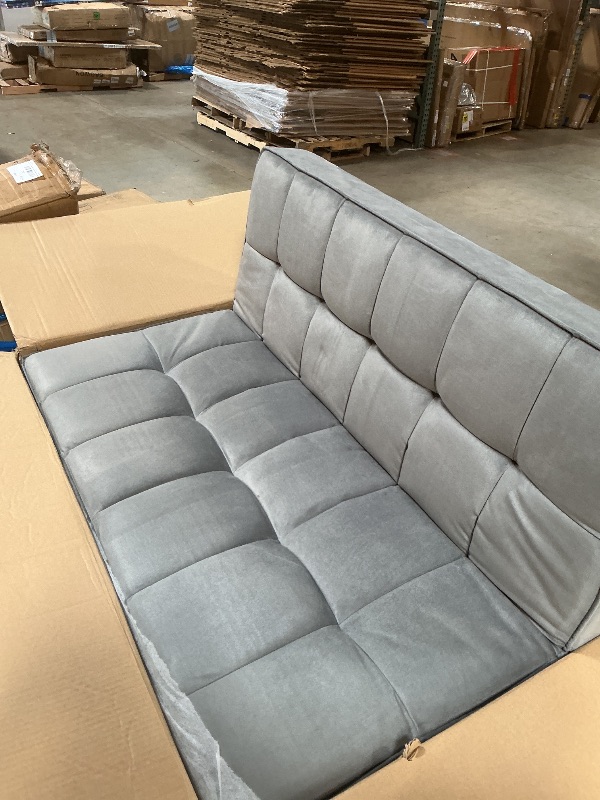 Photo 1 of **UNKNOWN BRAND** Stock photo is for reference only… not same color or brand… pull-out sleeper and reversible charcoal grey chenille fabric.