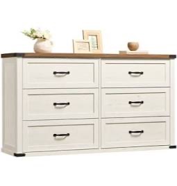 Photo 1 of ***FOR PARTS ONLY/ PIECES TOO DAMAGED/ MISSING HARDWARE & INSTRUCTIONS*** This VASAGLE dresser, sideboard, kommoden **ONLY ONE OF TWO BOXES** SIMILAR TO STOCK PHOTO. STICK PHOTO ONLY AS REFERENCE. STICK PHOTO SHOWS SMALLER BOTTOM DRAWERS THAN ACTUAL PRODU