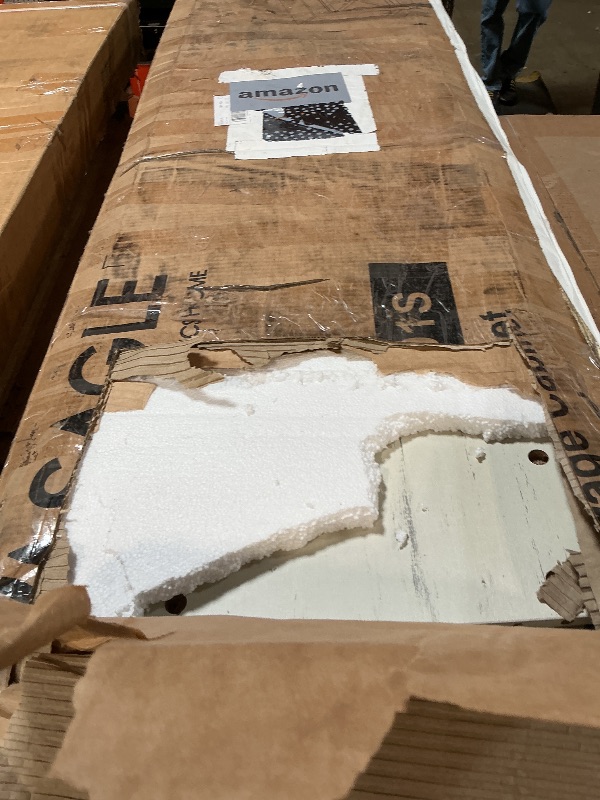 Photo 1 of **FOR PARTS ONLY/ DAMAGED PIECES*** VASAGLE LIRY Collection - Storage Cabinet, Buffet Cabinet, Sideboard, Credenza, with Adjustable Shelves, for Entryway, Rustic White and Honey Brown ULSC381W01