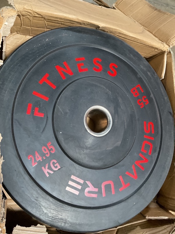 Photo 1 of ** 55 pound**Rubber Bumper Plate 2-Inch Weight Plates for Powerlifting, Cross Training & Home Gym Workout