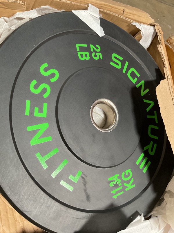 Photo 1 of ** 25 pound **Rubber Bumper Plates , 2-Inch Weight Platefor Powerlifting, Cross Training