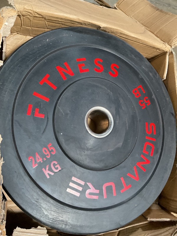 Photo 1 of ** 55 pound**Rubber Bumper Plate 2-Inch Weight Plates for Powerlifting, Cross Training & Home Gym Workout